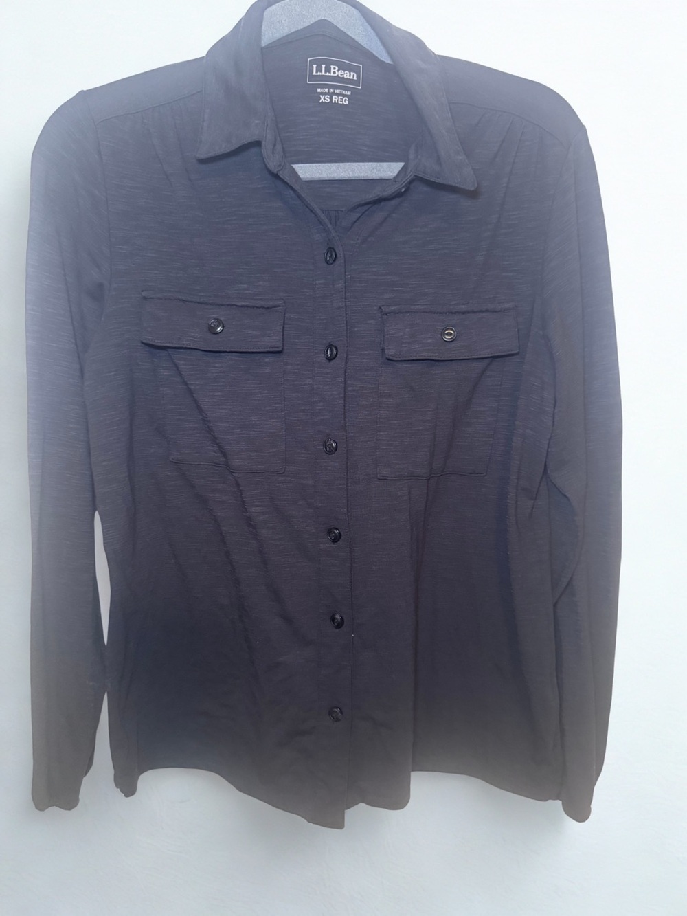 L.L. Bean Women’s Black Super Soft Lightweight Button-Up Shirt